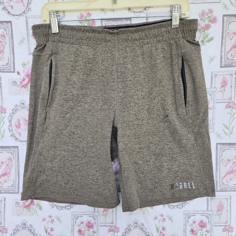 NOBULL Men's M Lightweight Knit Training Shorts 9" Inseam Olive Heather Gray